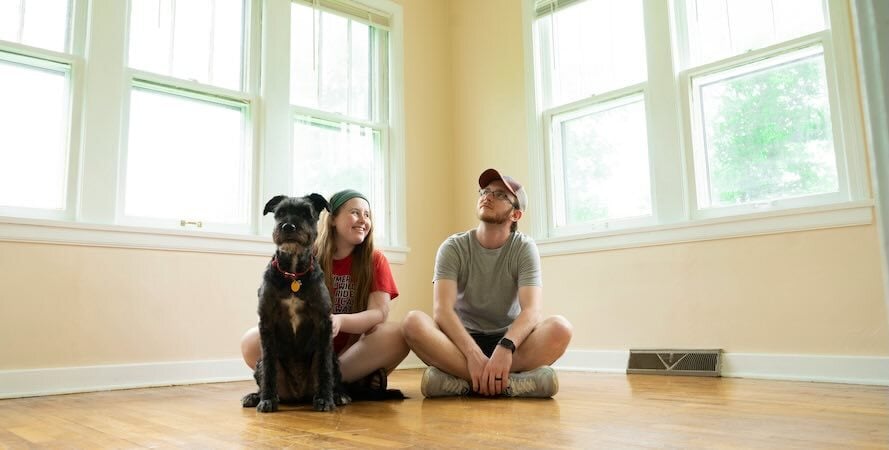 couple in empty house