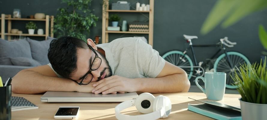 exhausted man