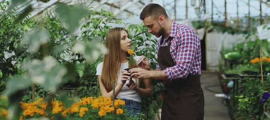 two people in garden centre
