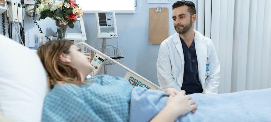 woman in hospital