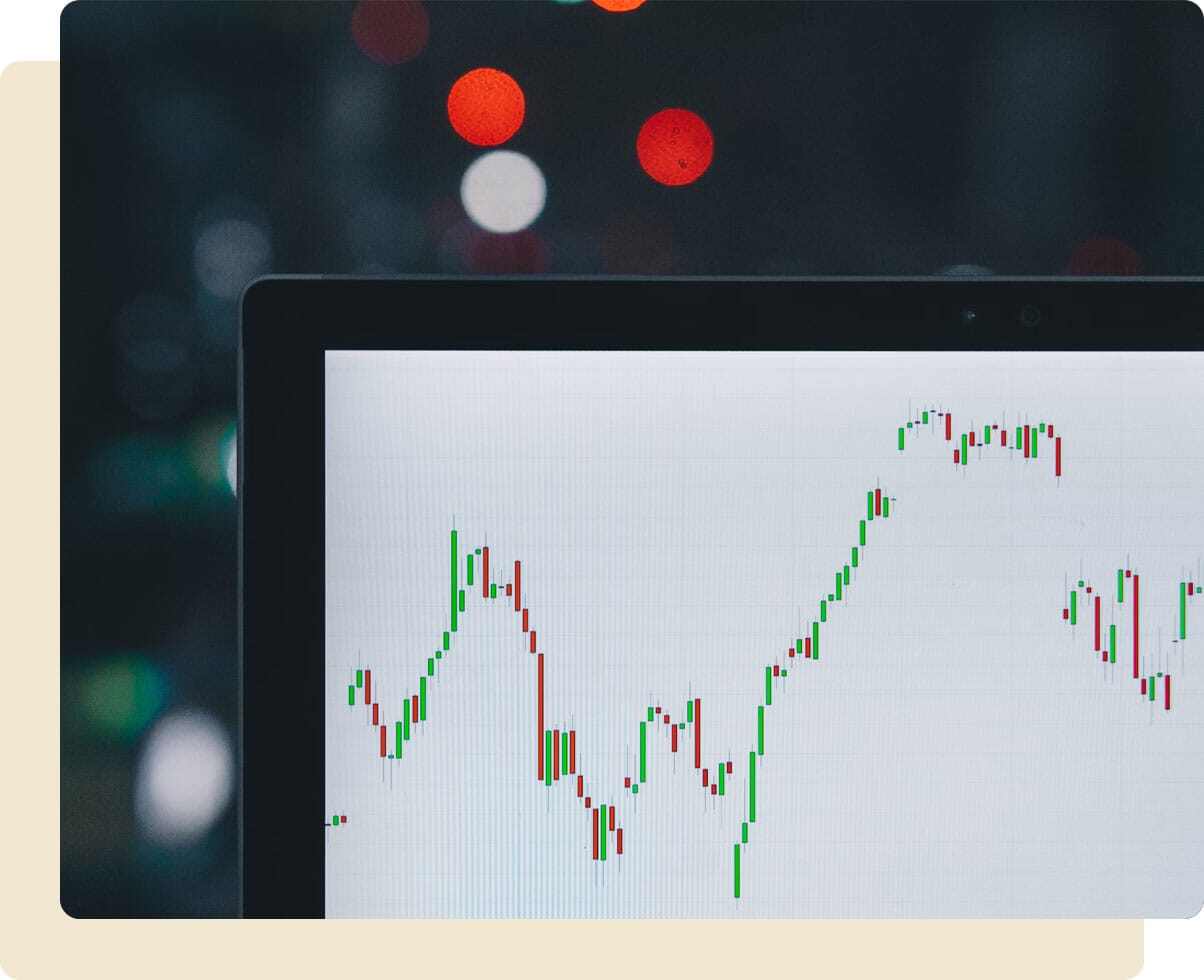 Interest rate graph showing on a laptop screen